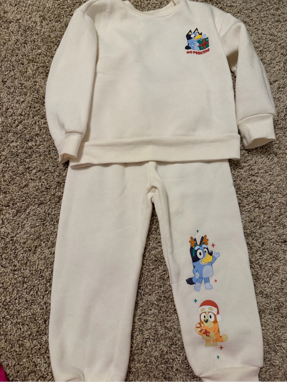 Kids Cream Character Sweatpants & Top Set